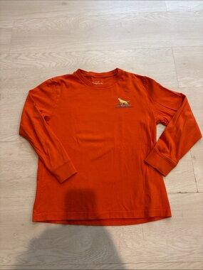 Vineyard Vines Kids Orange Long-Sleeve Tee with Whale Logo